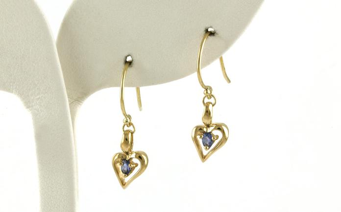 content/products/Heart Oval-cut Montana Yogo Sapphire Dangle Earrings in Yellow Gold (0.14cts TWT)