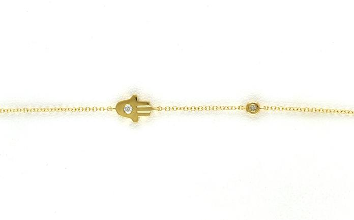 content/products/Hamsa Bezel-set Diamond Bracelet in Yellow Gold (0.06cts TWT)
