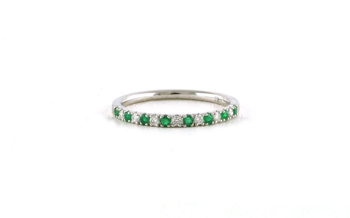 content/products/15-Stone Alternating Emerald and Diamond Band in White Gold (0.26cts TWT)