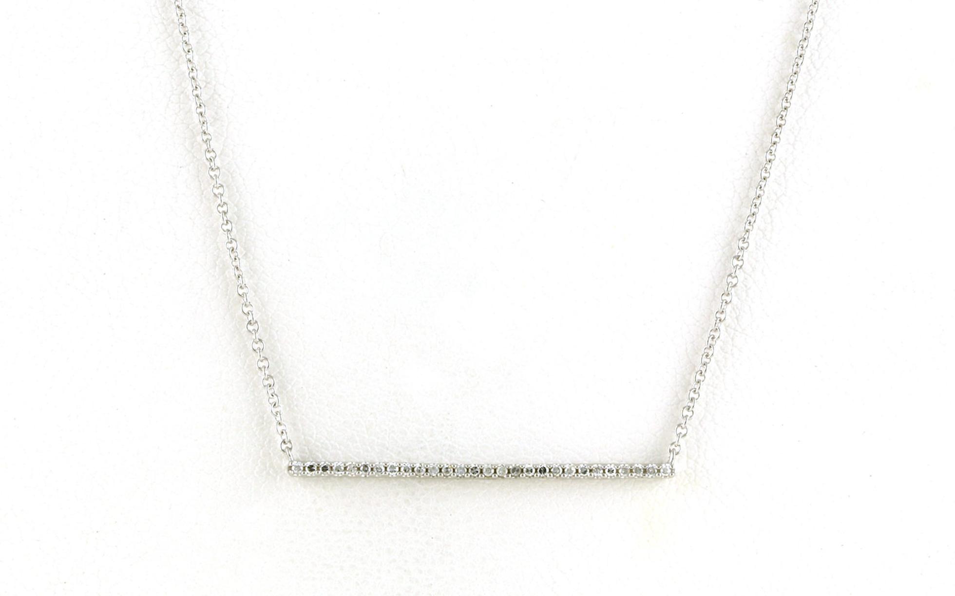 28-Stone Bar-style Diamond Necklace in White Gold