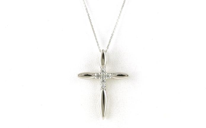content/products/6-Stone Diamond Cross Necklace in White Gold (0.12cts TWT)