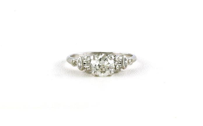 content/products/Estate Piece: Leaf Cluster-accent Diamond Ring in Platinum (1.01cts TWT)
