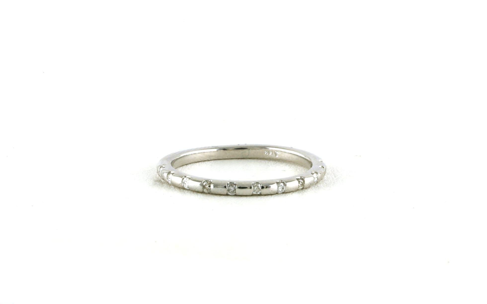 11-Stone U-Cup Set Wedding Band in White Gold (0.11cts TWT)