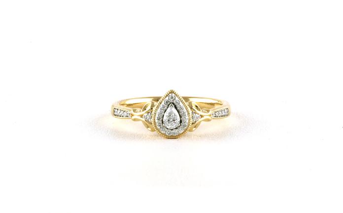 content/products/Halo-style Pear-cut Diamond Engagement Ring in Yellow Gold (0.25cts TWT)
