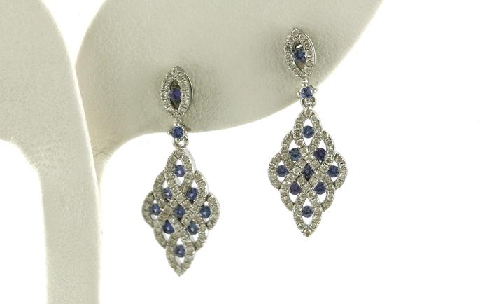 content/products/Woven Fan Montana Yogo Sapphire Dangle-style Earrings in White Gold (1.17cts TWT)