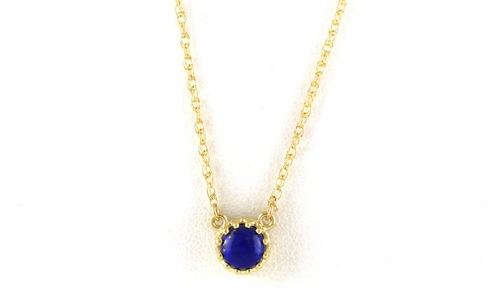 content/products/Solitaire-style Crown Setting Cabochon Lapis Necklace in Yellow Gold