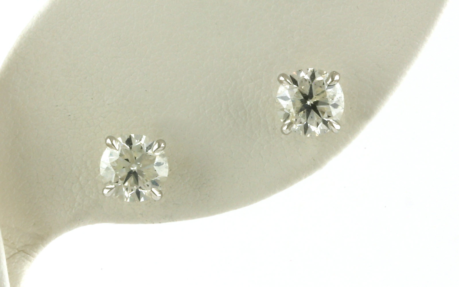 Diamond Stud Earrings in 4-Prong Basket Settings in White Gold (2.06cts TWT)
