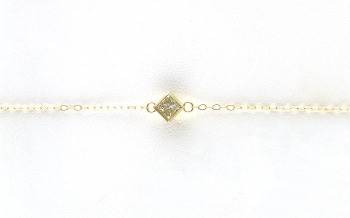 content/products/Solitaire-style Bezel-set Princess-cut Diamond Bracelet in Yellow Gold