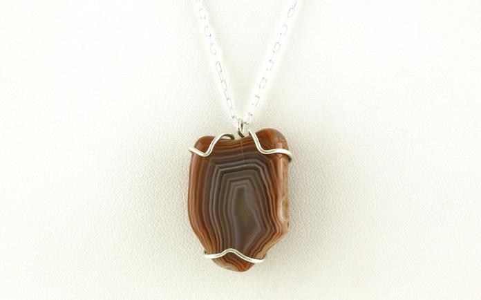 content/products/Wire-wrapped Agate Necklace in Sterling Silver (25.20cts TWT)