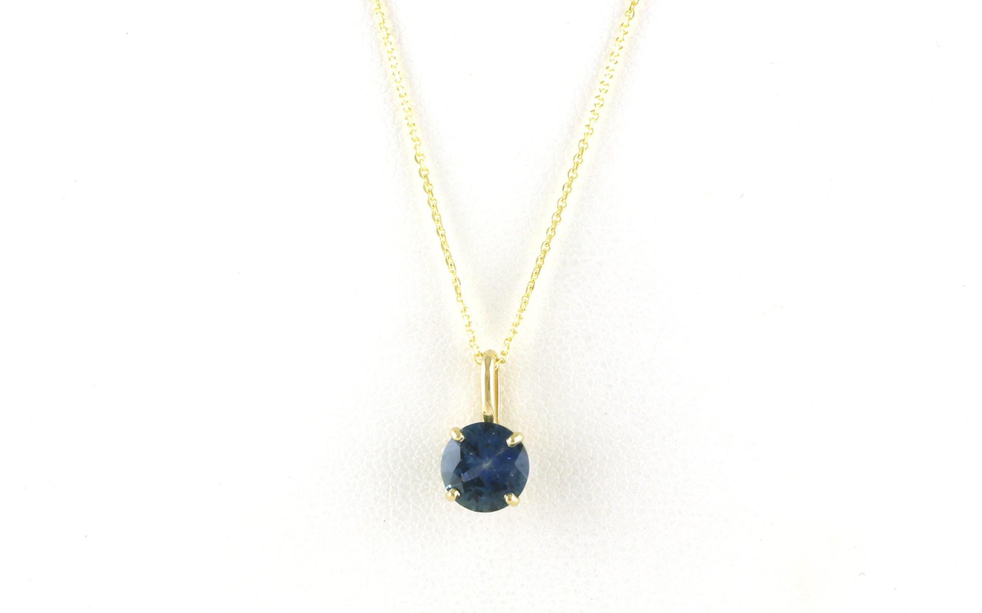 Solitaire-style Montana Sapphire Necklace in Yellow Gold (1.66cts TWT)