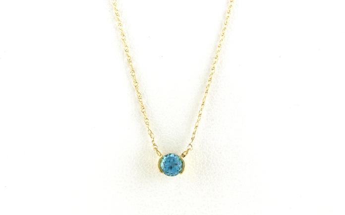 content/products/Children's Split Bezel Solitaire-style Blue Topaz Necklace in Yellow Gold (0.30cts TWT)