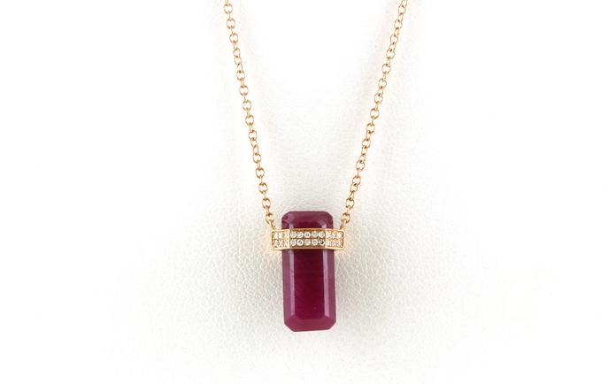content/products/Wrapped-style Rectangular Fancy-cut Ruby and Diamond Necklace in Rose Gold (4.95cts TWT)
