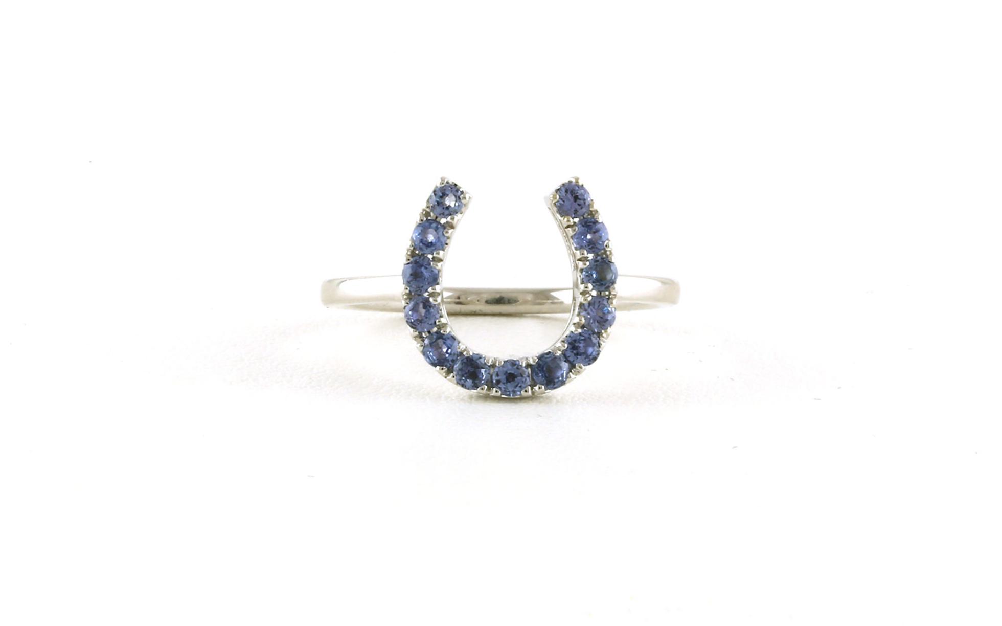 Horseshoe-style Montana Yogo Sapphire Ring in White Gold (0.52cts TWT)