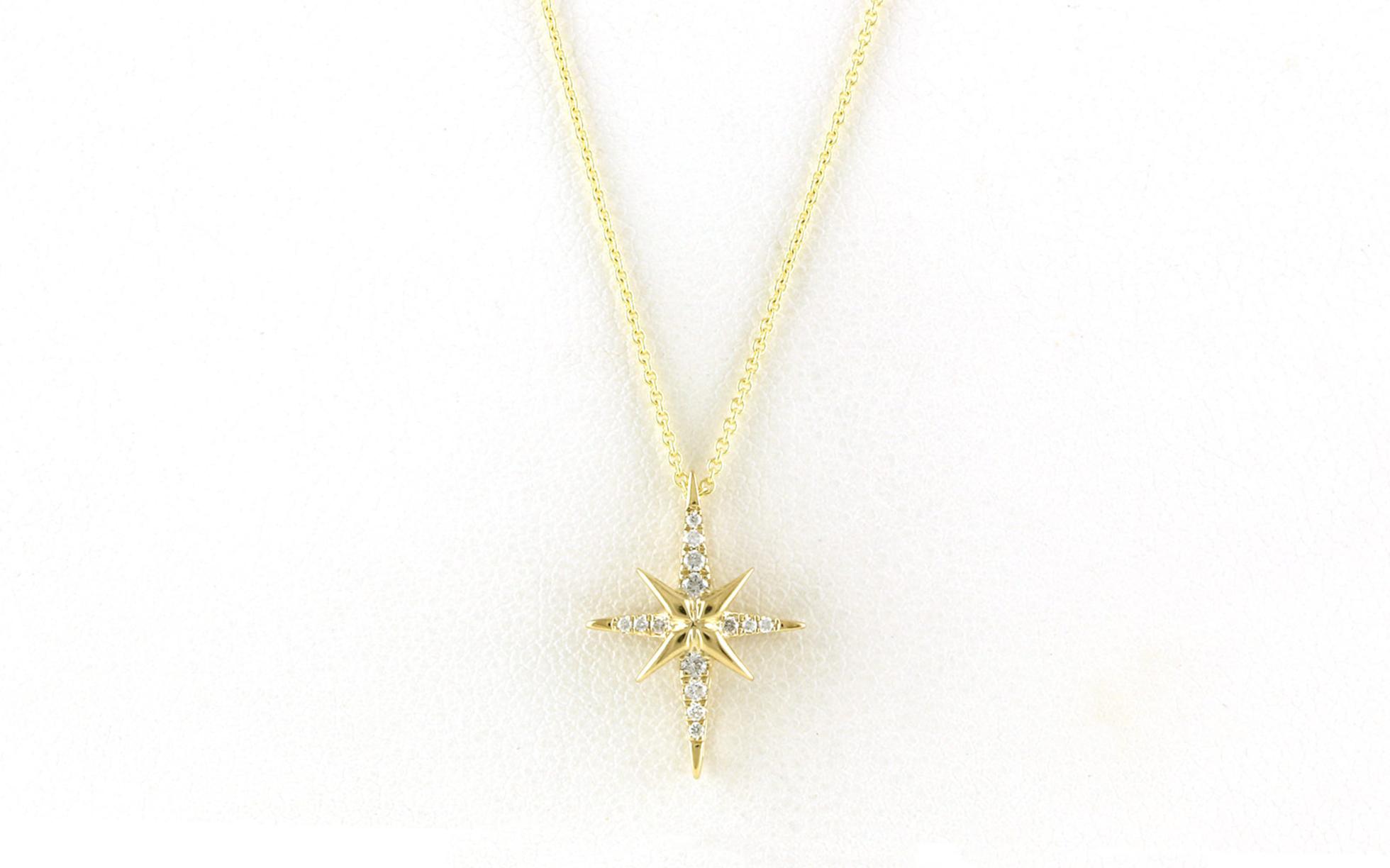 North Star Diamond Necklace in Yellow Gold (0.07cts TWT)
