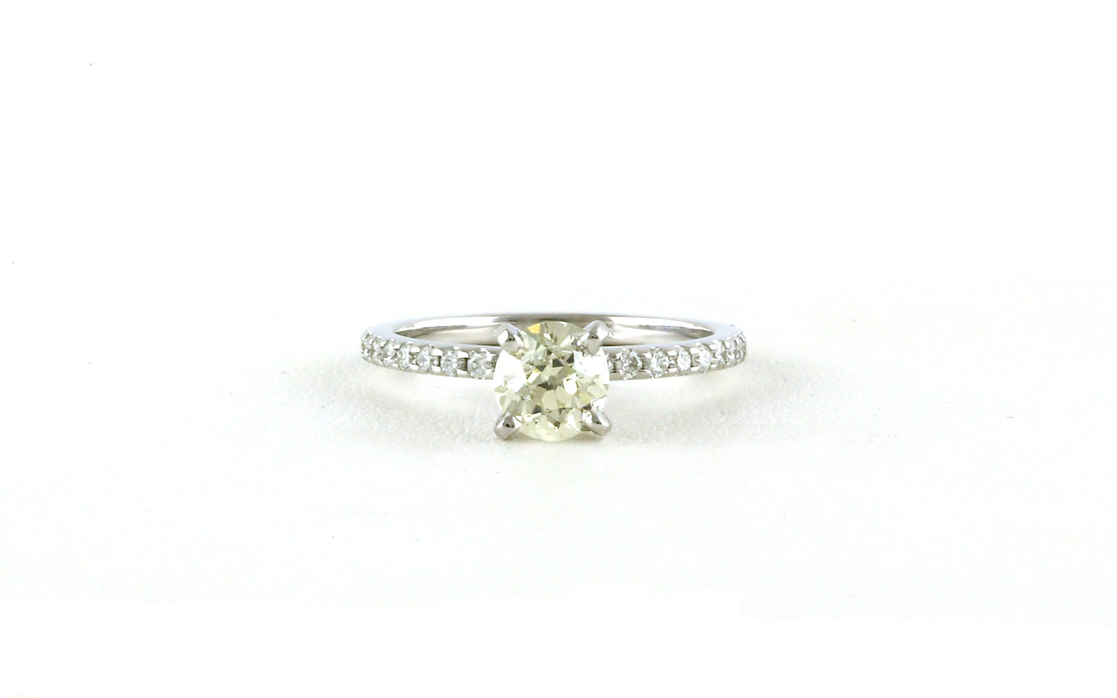 Pave-style Old European-cut Diamond Engagement Ring in White Gold (1.27cts TWT)