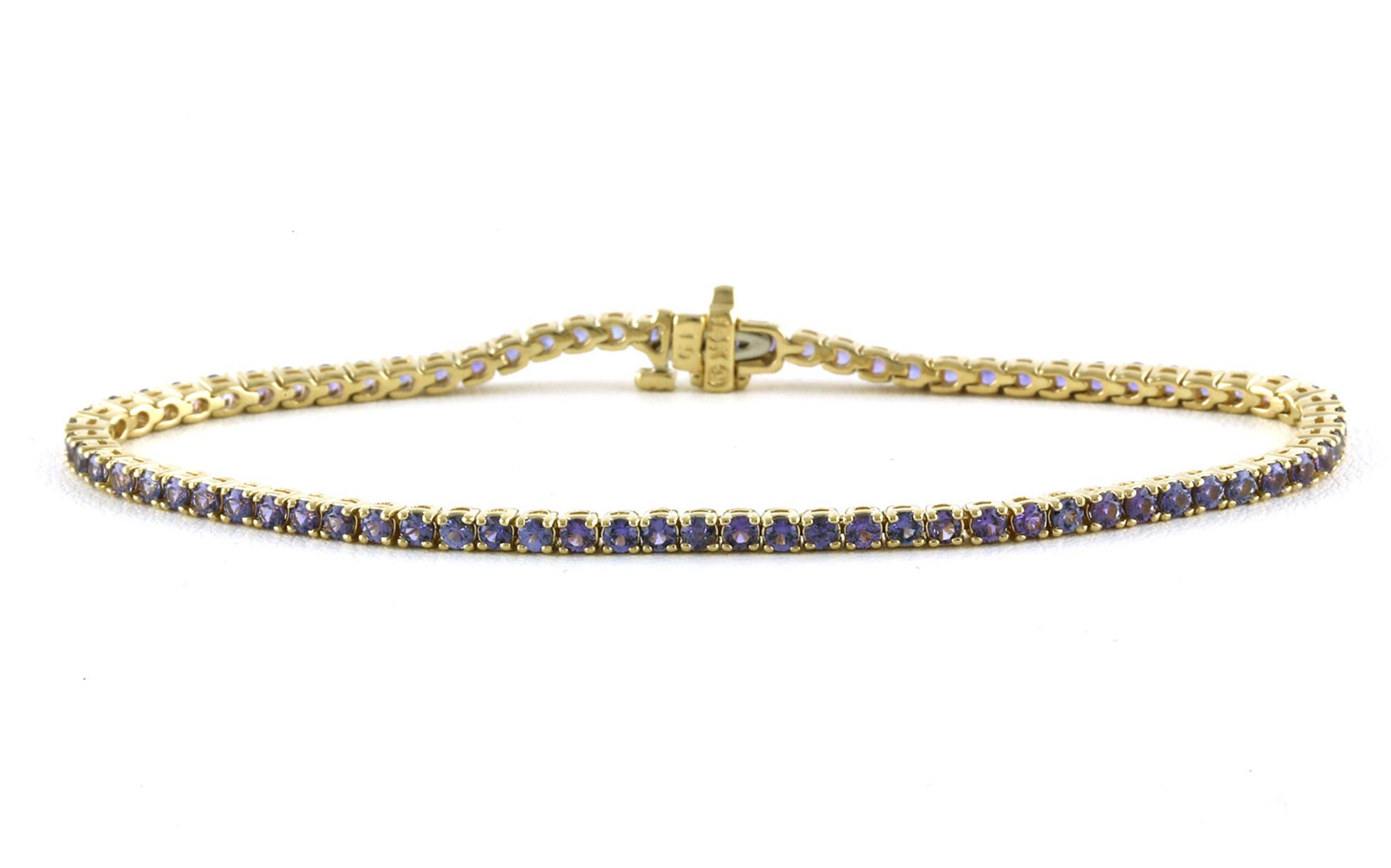 Huckleberry Yogo Sapphire Tennis Bracelet in Yellow Gold (3.12cts TWT)