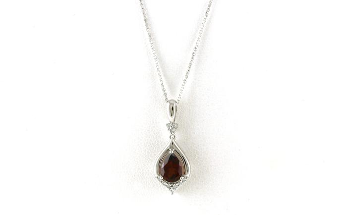 content/products/Drop Pear-cut Garnet and Diamond Necklace in White Gold (1.00cts TWT)