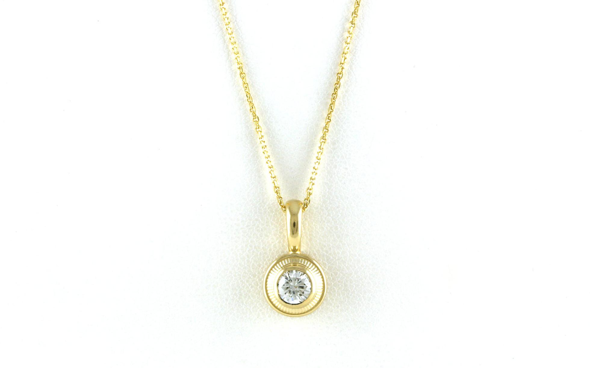Solitaire-style Bezel-set Diamond Necklace in Yellow Gold (0.48cts)