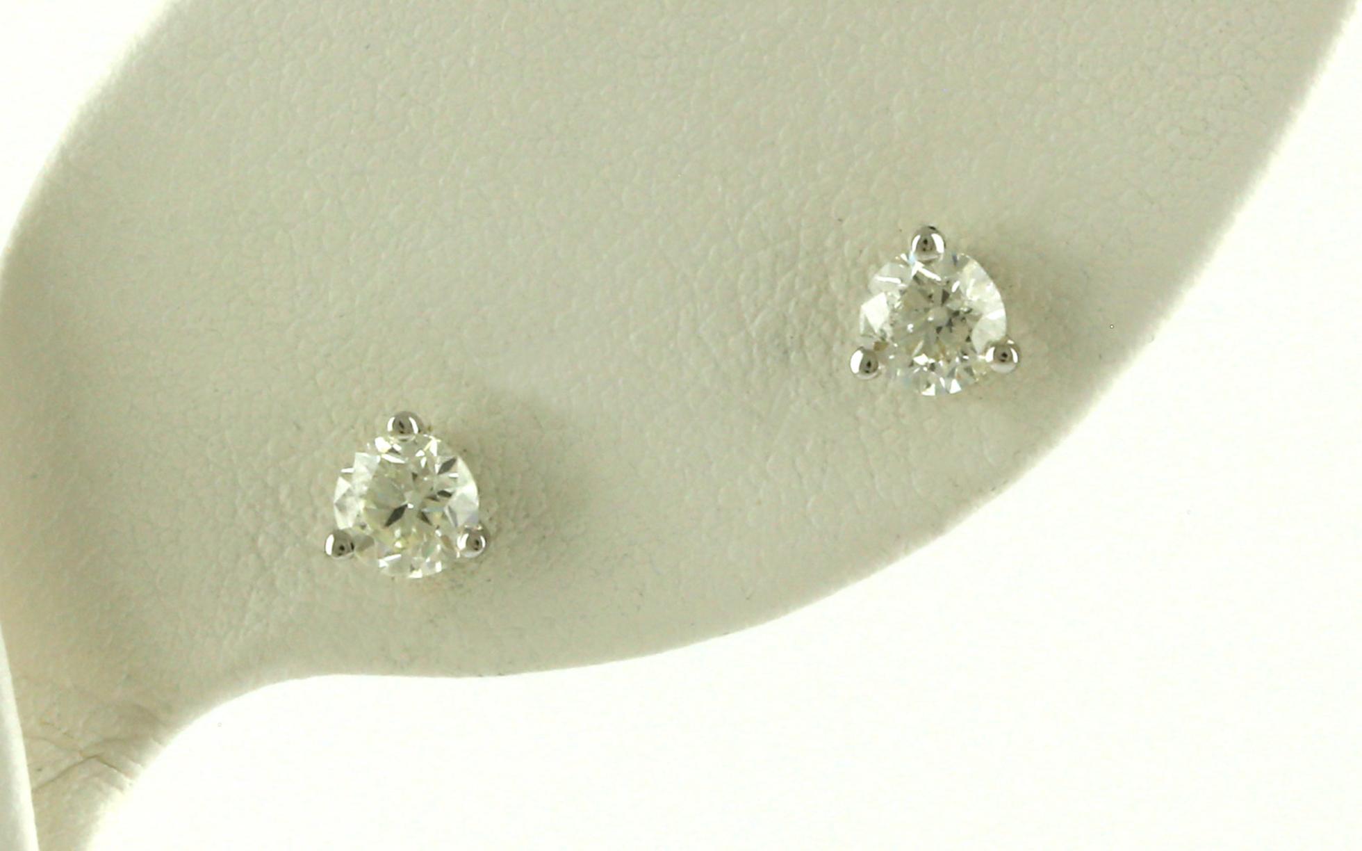 Diamond Stud Earrings in 3-Prong Martini Settings in White Gold (0.73cts TWT)