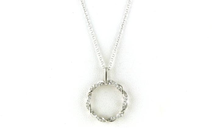 content/products/Twisting Circle Diamond Necklace in White Gold (0.13cts TWT)