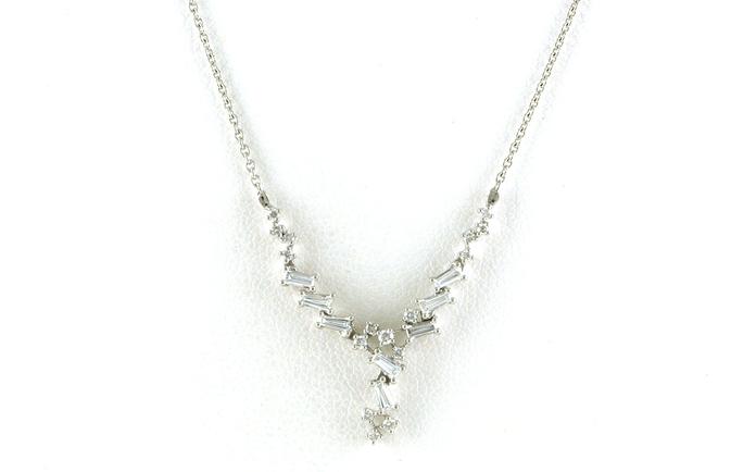 content/products/Y-Style Diamond Cluster Necklace in White Gold (0.38cts TWT)