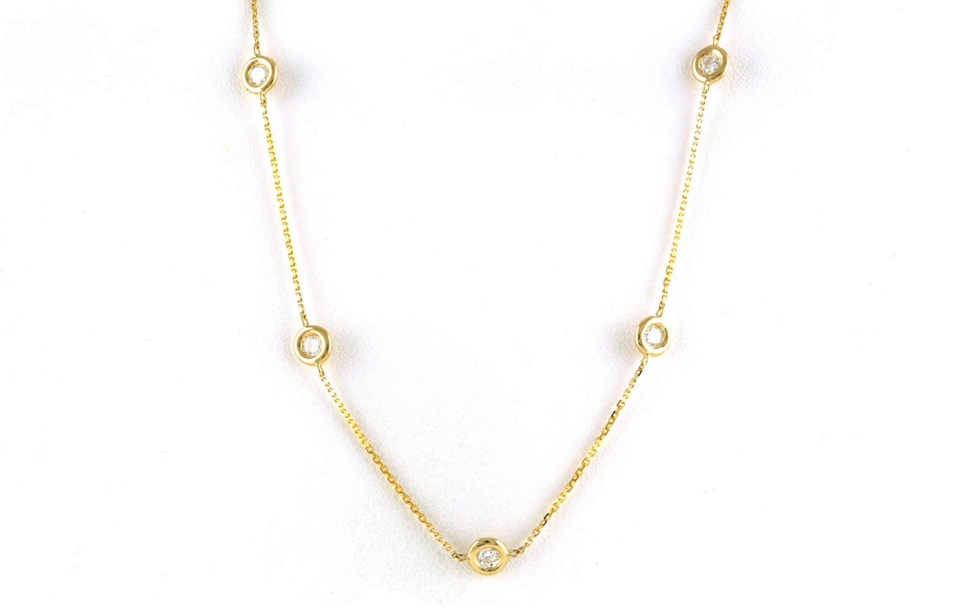 7-Stone Diamond-by-the-Yard Stations Necklace in Yellow Gold (1.00cts TWT)