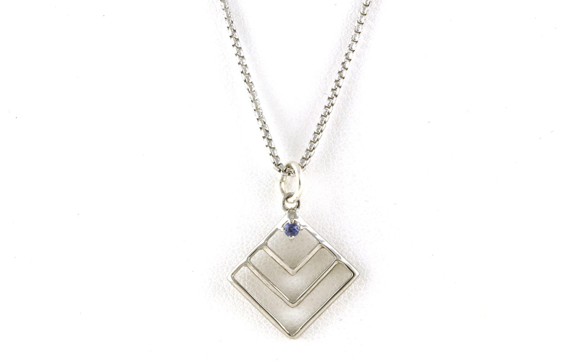 Squares Montana Yogo Sapphire Necklace in Sterling Silver (0.05cts)
