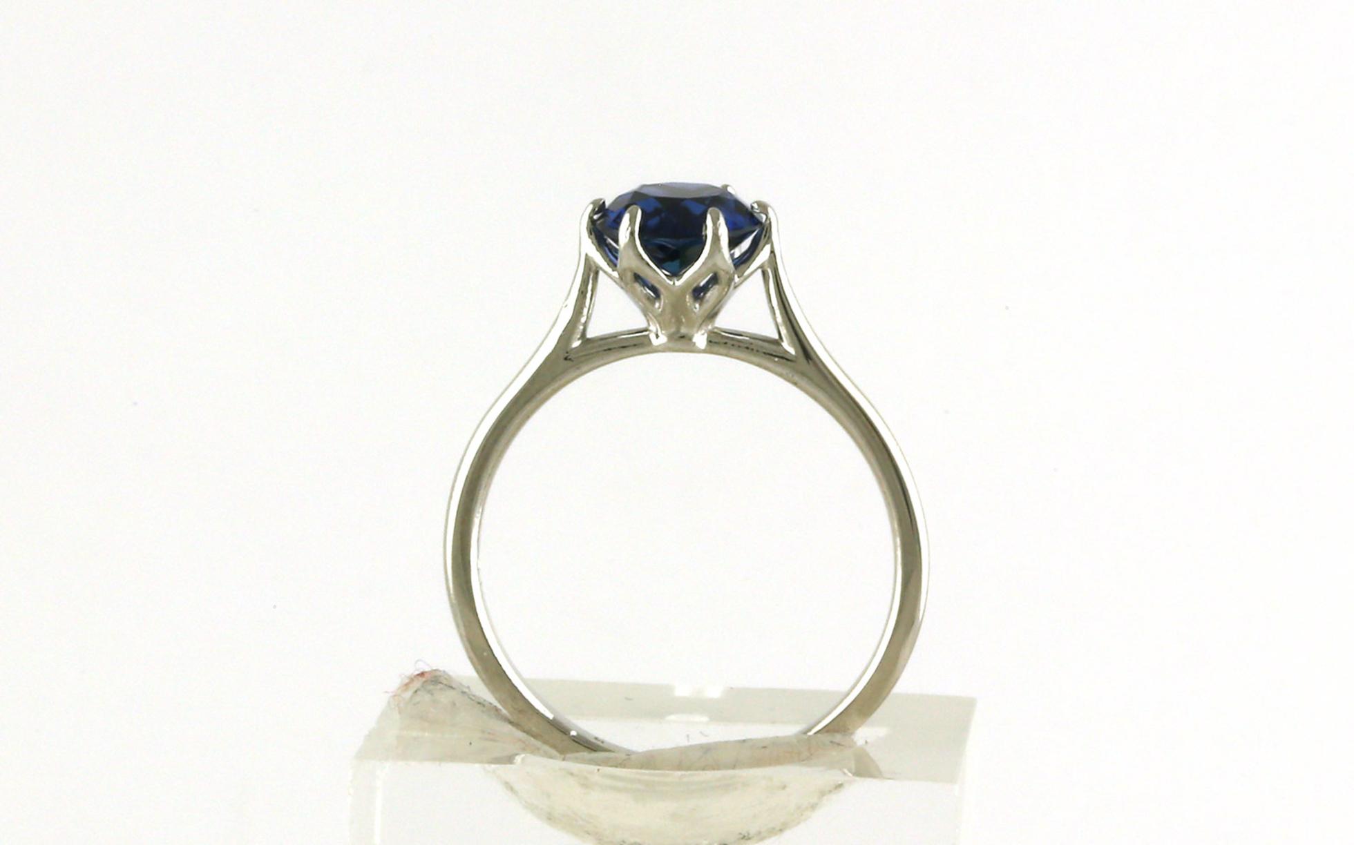 Solitaire 6-Prong Tulip Montana Yogo Sapphire Ring in Platinum (1.56cts)