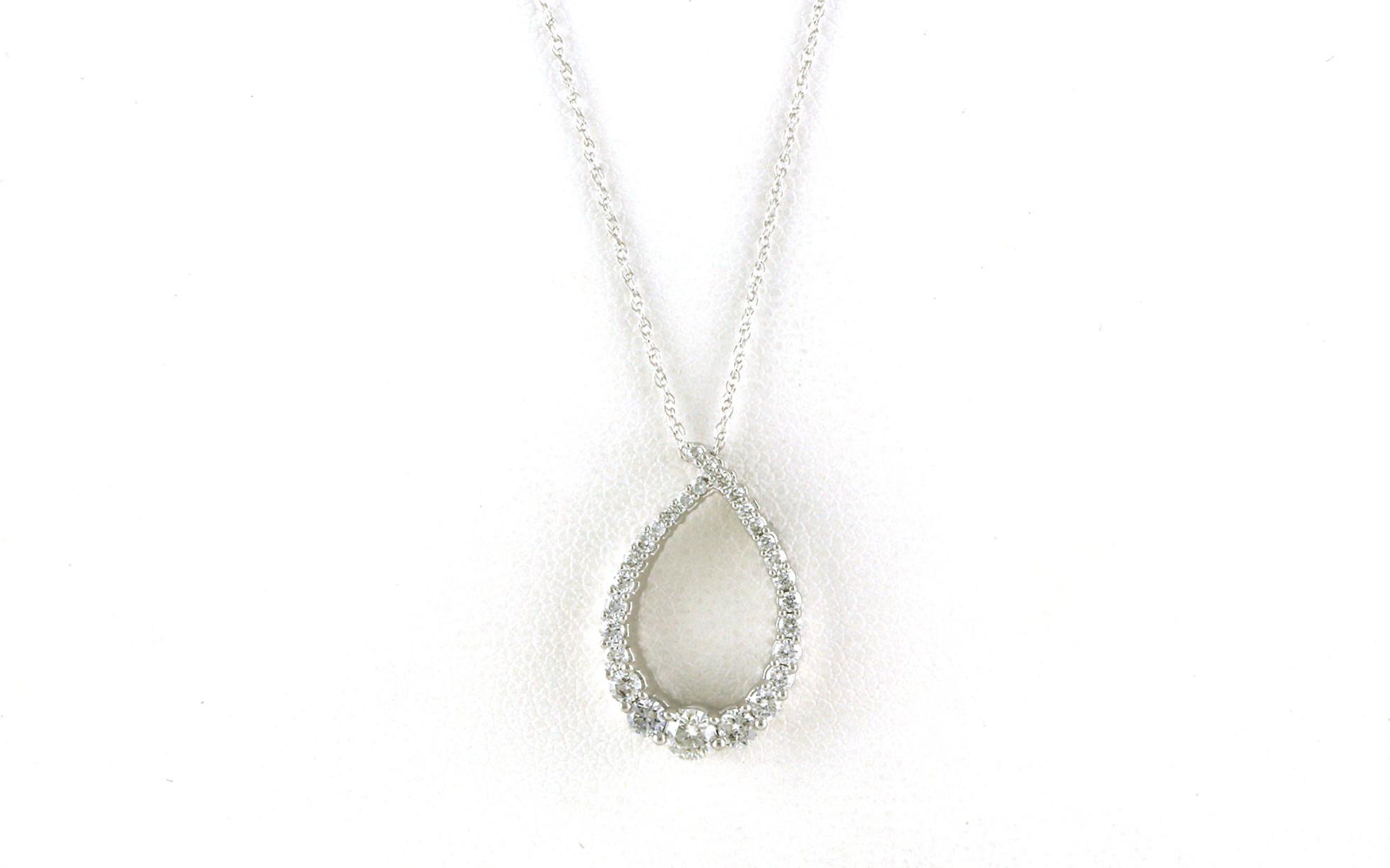 Teardrop Diamond Necklace in White Gold (0.50cts TWT)