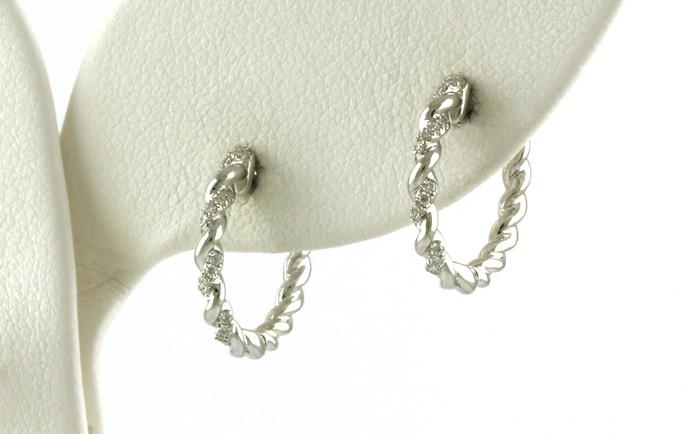 content/products/Twisted Pave-style Diamond Hoop Earrings in White Gold (0.10cts TWT)