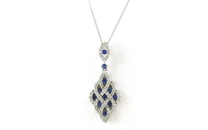 content/products/Woven Fan Montana Yogo Sapphire and Diamond Necklace in White Gold (1.48cts TWT)