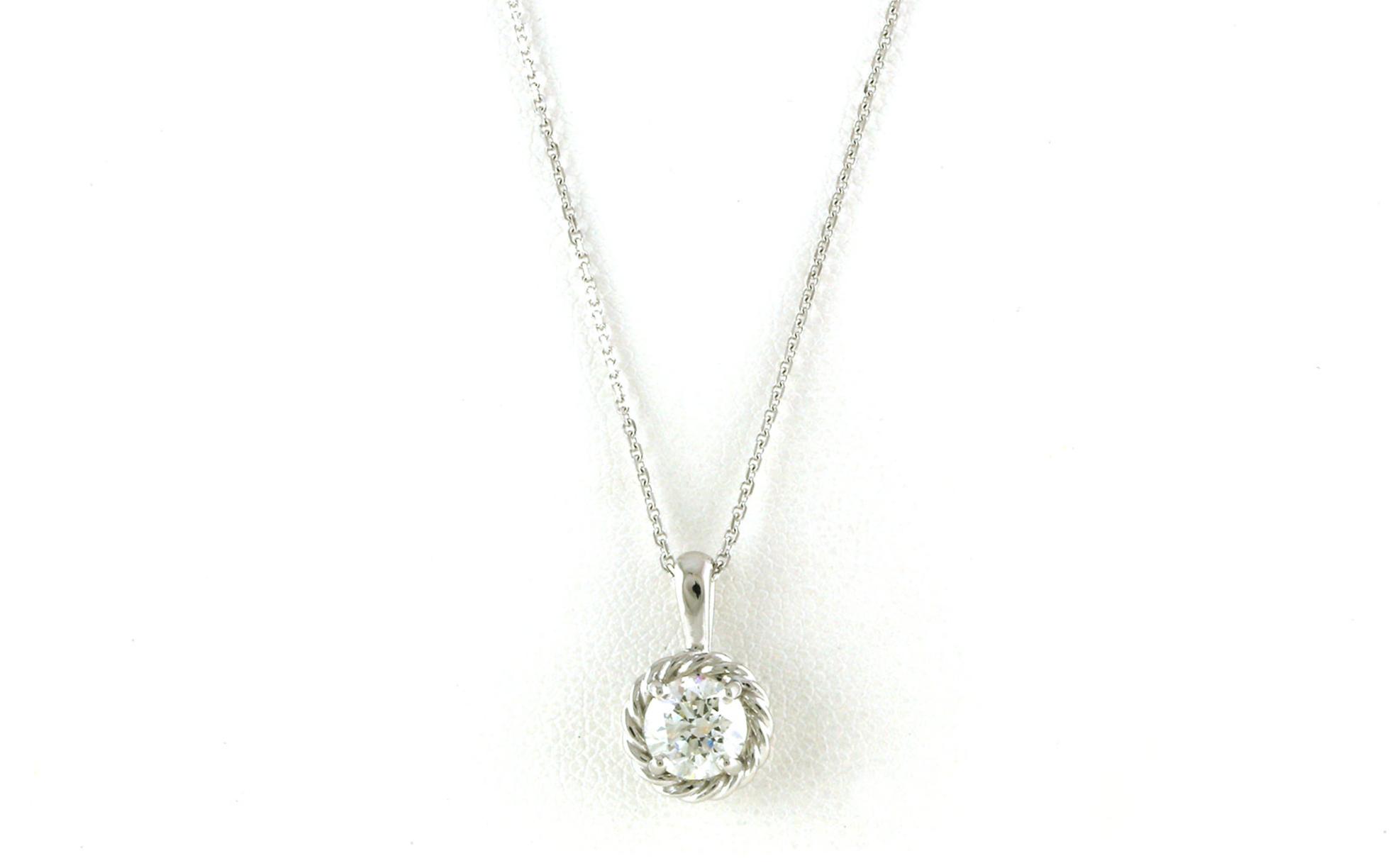 Rope-Halo Diamond Necklace in White Gold (1.02cts TWT)