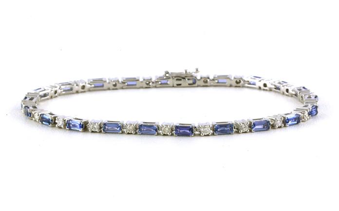 content/products/Alternating Baguette-cut Montana Yogo Sapphire and Diamond Bracelet in White Gold (3.32cts TWT)
