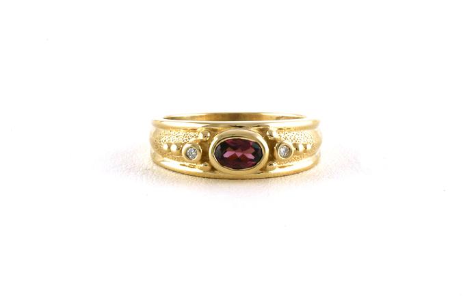 content/products/Estate Piece: Bezel-set Oval-cut Pink Sapphire Ring in Yellow Gold (0.54cts TWT)
