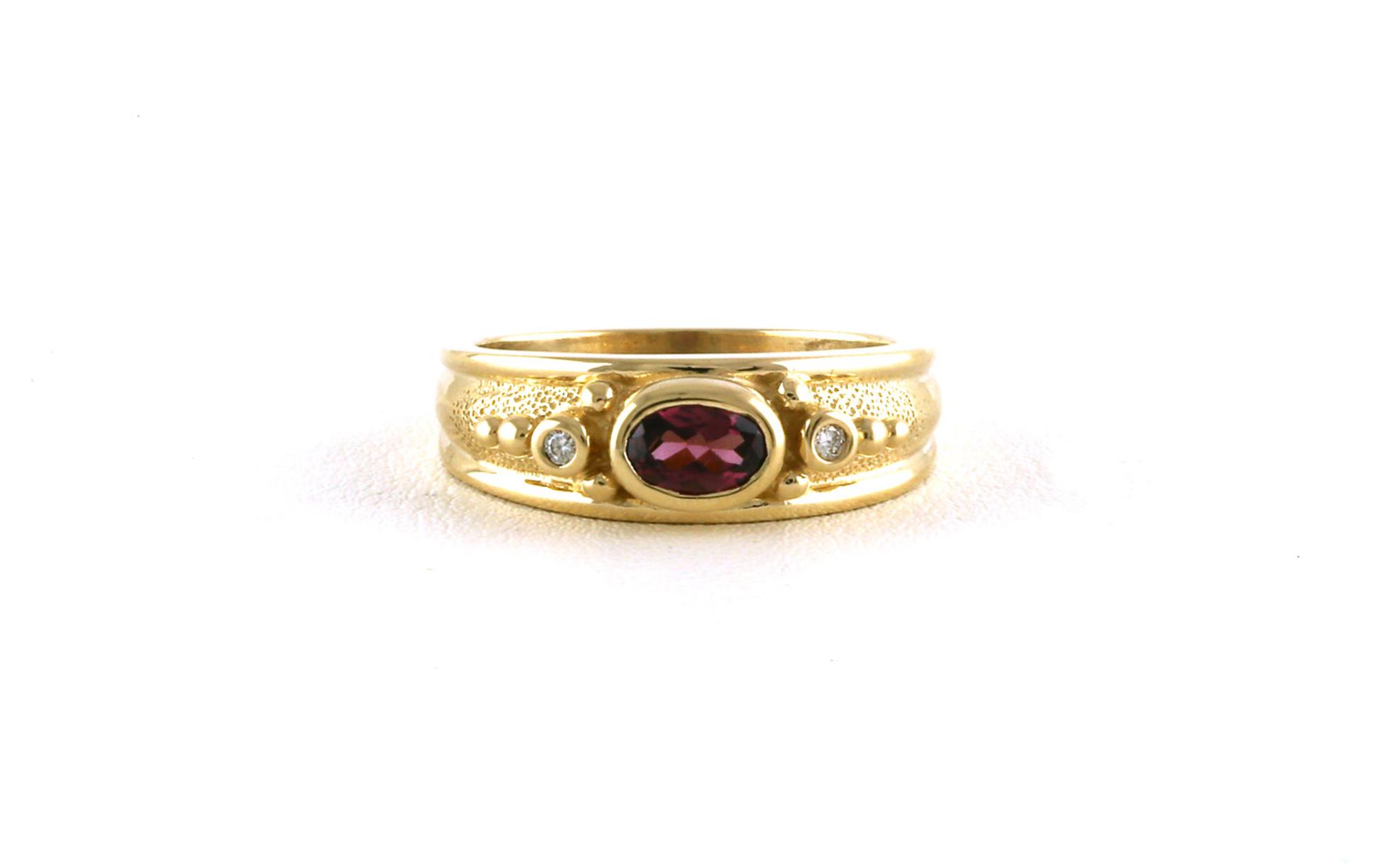 Estate Piece: Bezel-set Oval-cut Pink Sapphire Ring in Yellow Gold (0.54cts TWT)