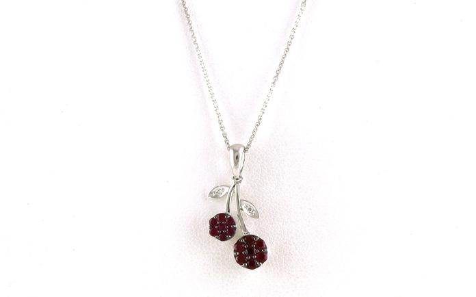 content/products/Cherry Cluster-style Ruby Necklace in White Gold (0.42cts TWT)
