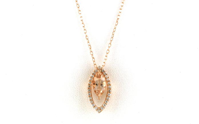 content/products/Outline-style Marquis-cut Morganite Necklace in Rose Gold (1.17cts TWT)