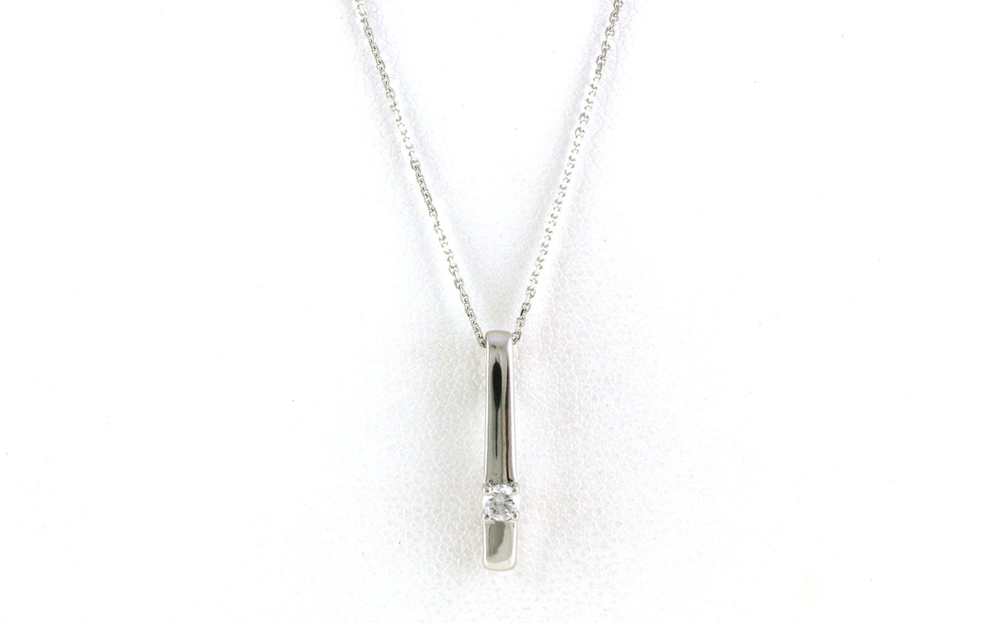 Vertical Bar-style Diamond Necklace in White Gold (0.10cts TWT)