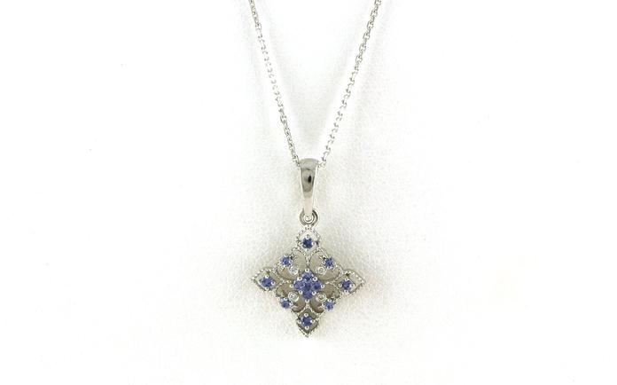 content/products/Filigree-style Kite Montana Yogo Sapphire Necklace in White Gold (0.22cts TWT)