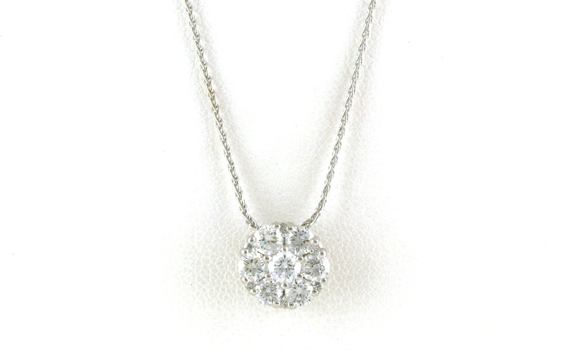 Estate Piece: Cluster-style Diamond Necklace in White Gold (1.00cts TWT)