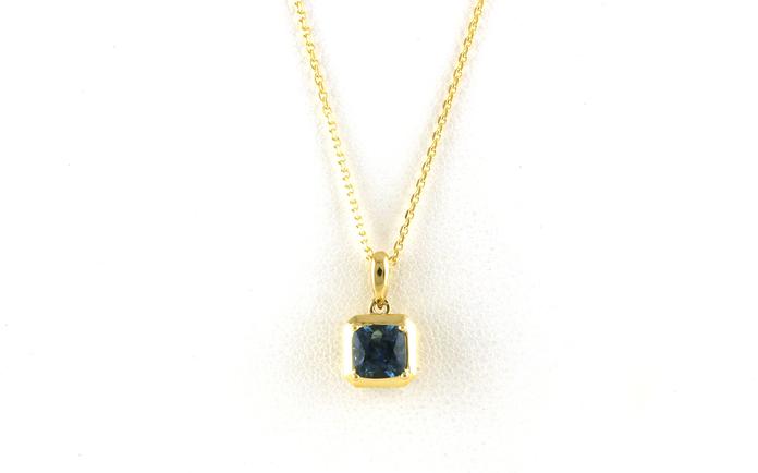 content/products/Geometric-style Cushion-cut Montana Sapphire Necklace in Yellow Gold (0.98cts TWT)