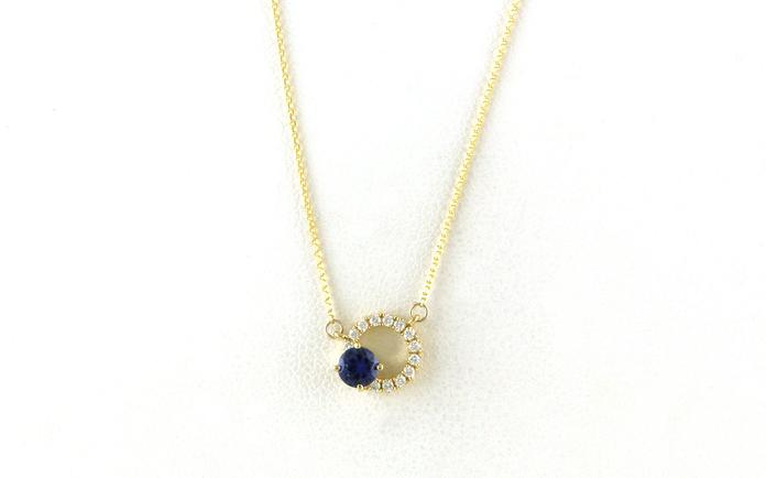 content/products/Circles-style Montana Yogo Sapphire Necklace in Yellow Gold (0.34cts TWT)