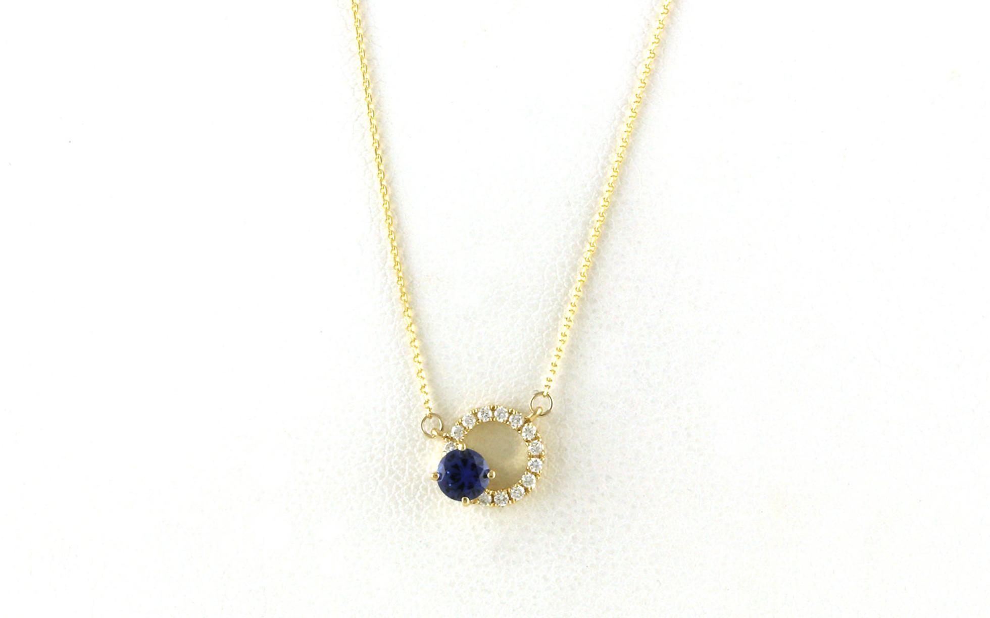 Circles-style Montana Yogo Sapphire Necklace in Yellow Gold (0.34cts TWT)