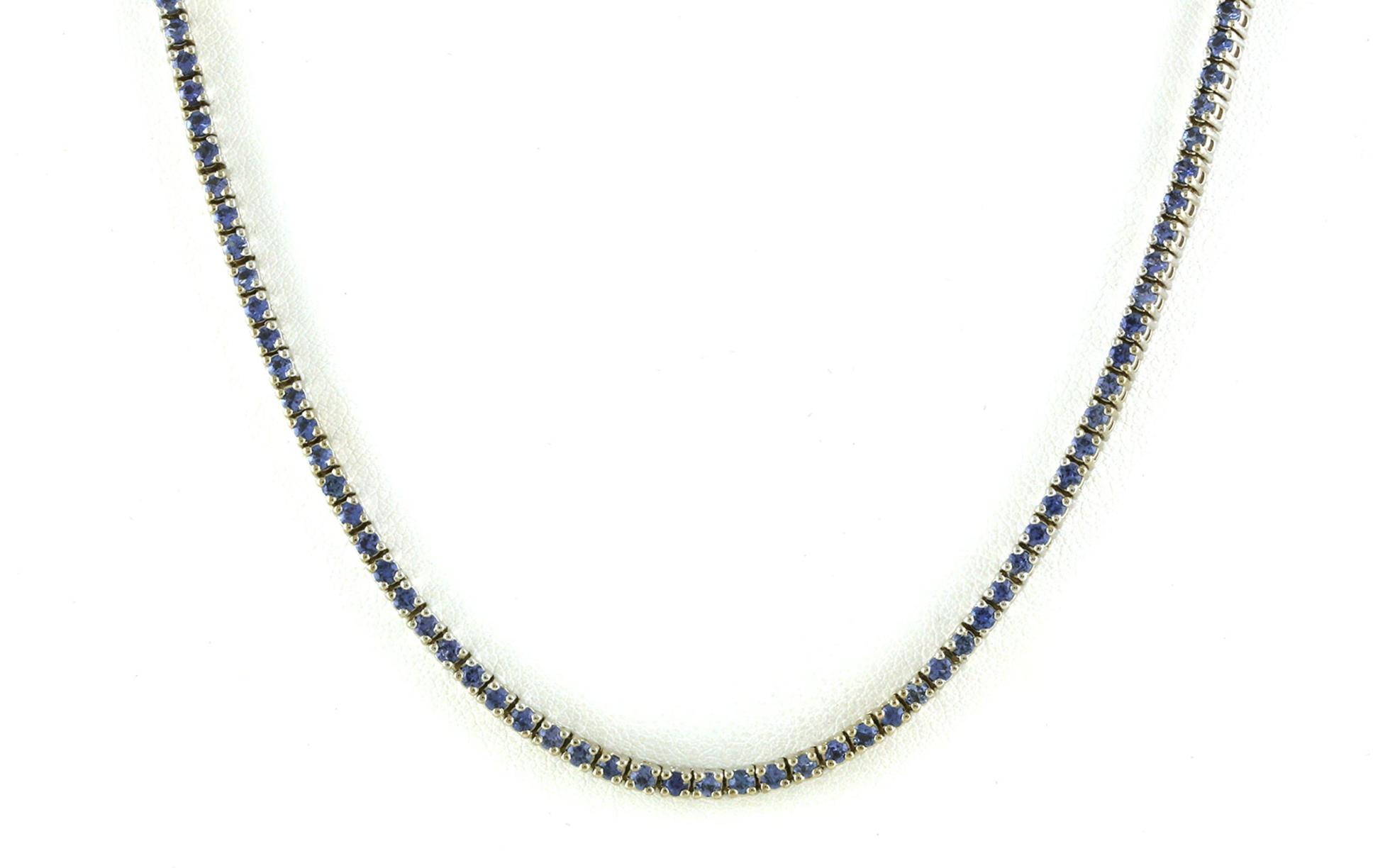 Riviera-style Montana Yogo Sapphire Necklace in White Gold (8.20cts TWT)