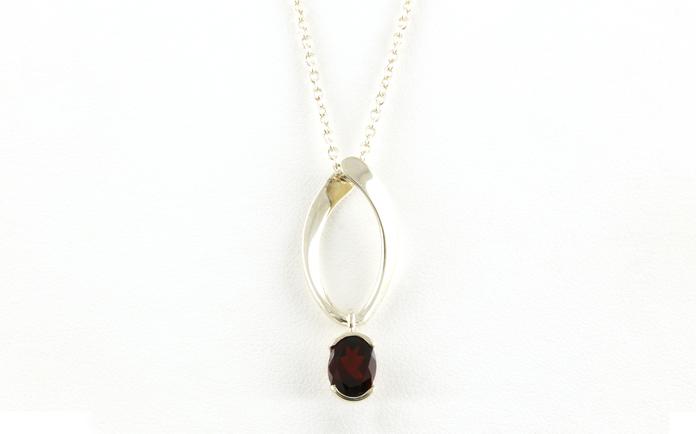 content/products/Oval Oval-cut Garnet Dangle Necklace in Sterling Silver