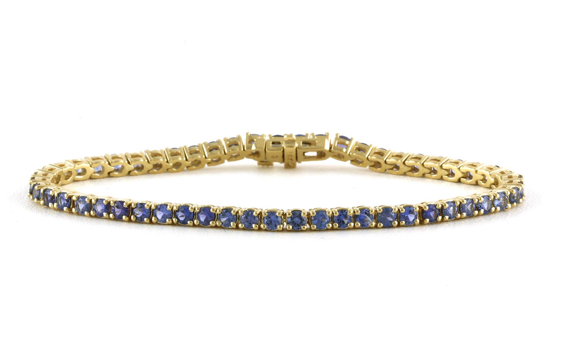 Montana Yogo Sapphire Tennis Bracelet in White Gold (5.60cts TWT)
