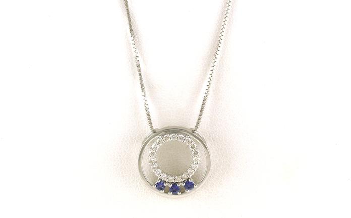 content/products/Double Circle Montana Yogo Sapphire and Diamond Necklace in White Gold (0.46cts TWT)