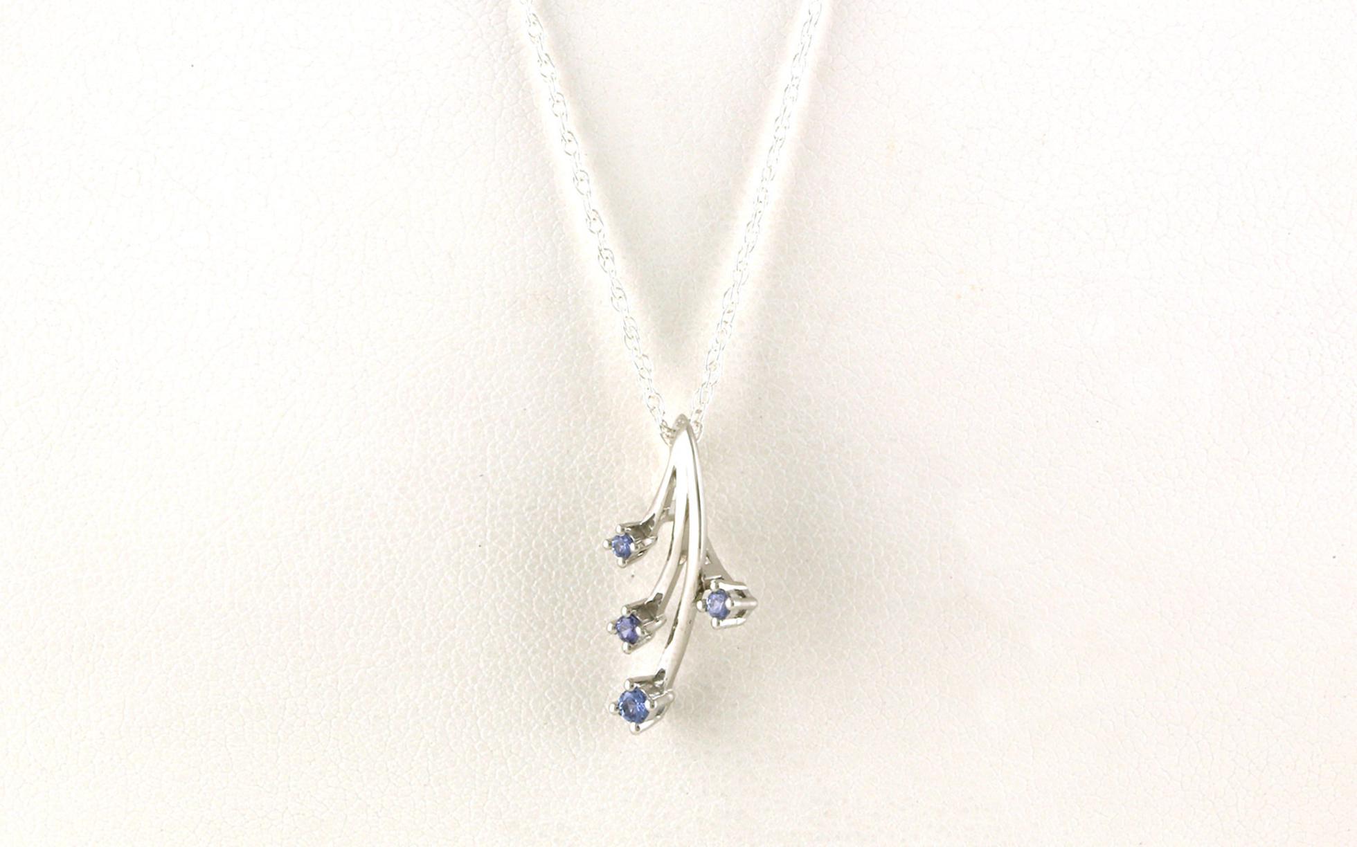 4-Stone Crossover-style Montana Yogo Sapphire Necklace in Sterling Silver