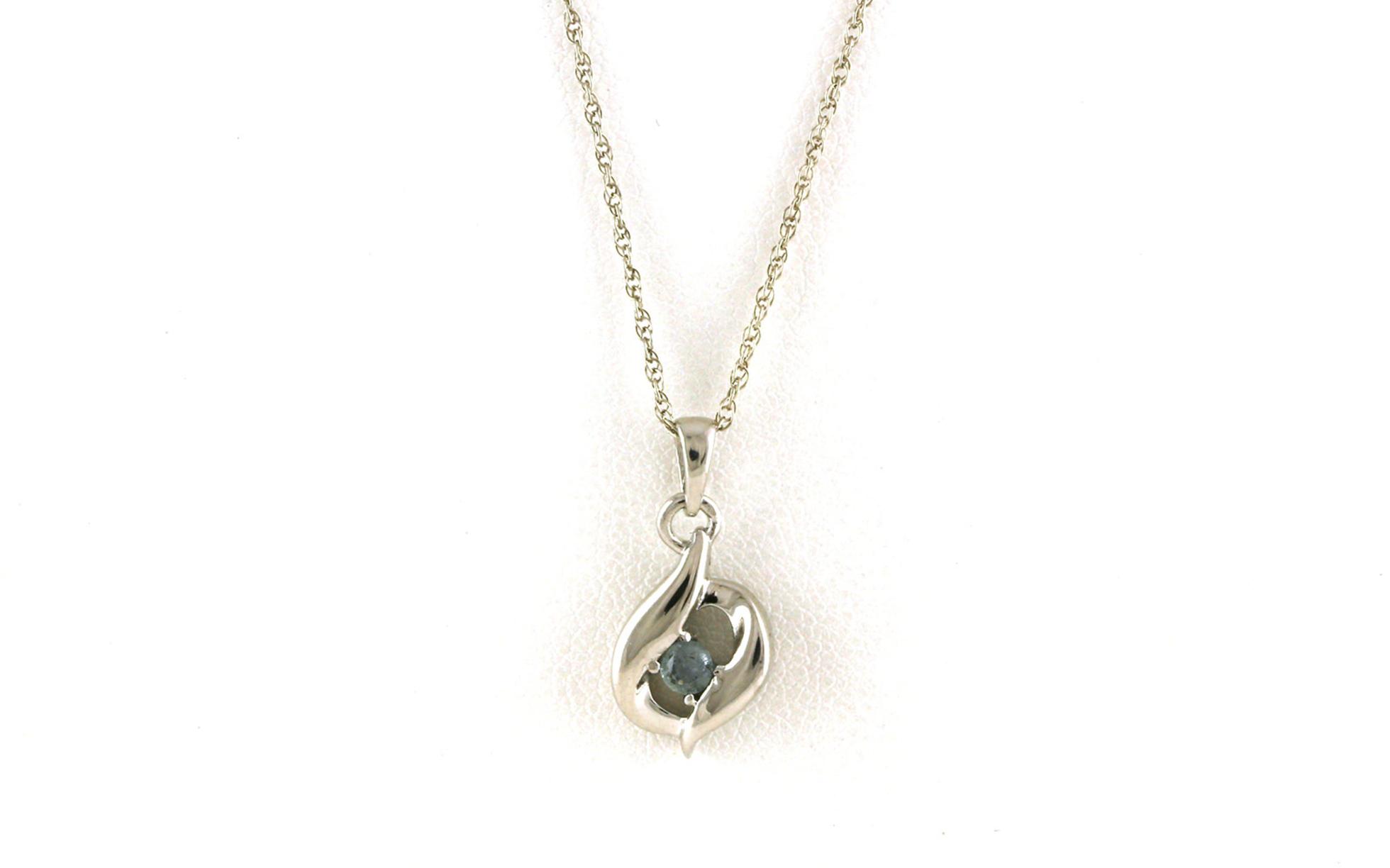 Swirl Bypass-style Montana Sapphire Necklace in Sterling Silver (0.13cts TWT)