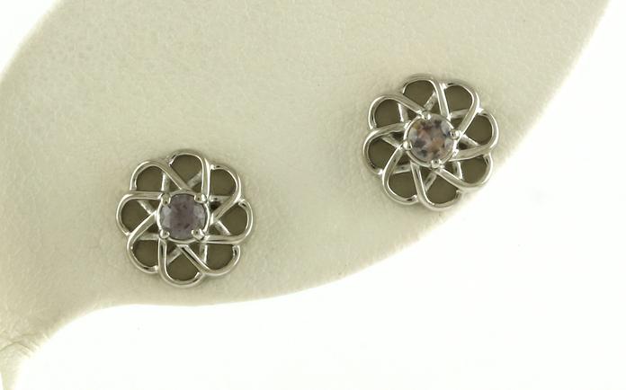content/products/Spirograph Pink Montana Sapphire Stud Earrings in Sterling Silver (0.25cts TWT)